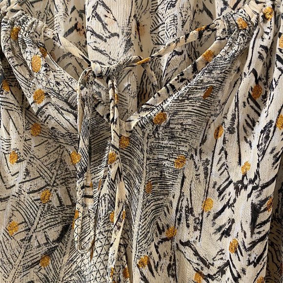 Lovestitch Womens Off Shoulder Blouse Multi Sparkle Print Long Sleeve Hi Low S/M - Picture 5 of 9